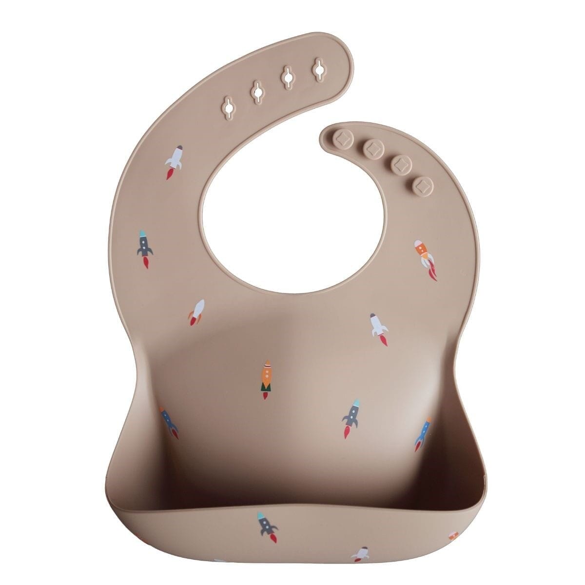 bavoir silicone fusée - mushie 70.002.01 7426999778486
