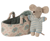 Bébé souris dans son couffin Bleu - MAILEG 17-5003-00 5707304147763