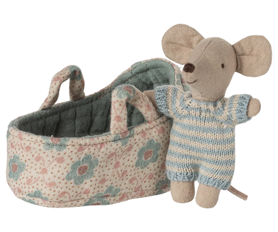 Bébé souris dans son couffin Bleu - MAILEG 17-5003-00 5707304147763