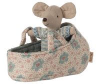 Bébé souris dans son couffin Bleu - MAILEG 17-5003-00 5707304147763