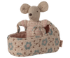Bébé souris dans son couffin Rose - MAILEG 17-5004-00 5707304147770