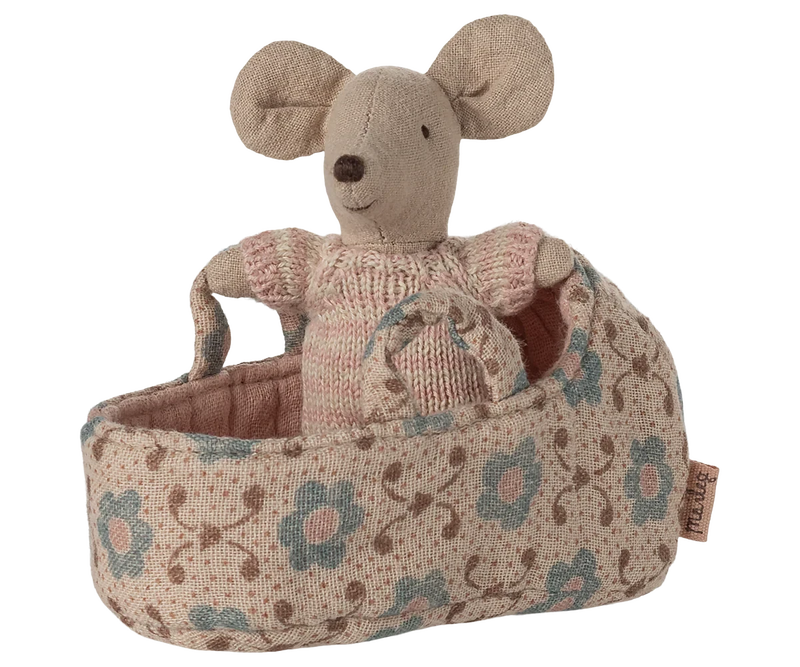 Bébé souris dans son couffin Rose - MAILEG 17-5004-00 5707304147770