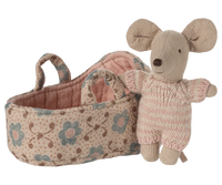 Bébé souris dans son couffin Rose - MAILEG 17-5004-00 5707304147770
