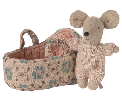 Bébé souris dans son couffin Rose - MAILEG 17-5004-00 5707304147770