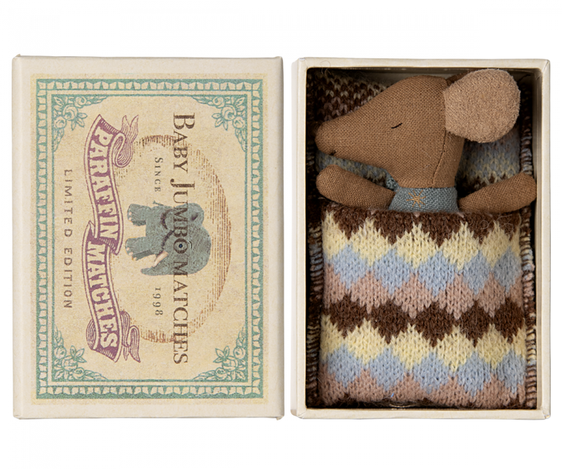 bebe souris sleepy / wakey dans sa boite blue- MAILEG 17-4001-00 5707304133100