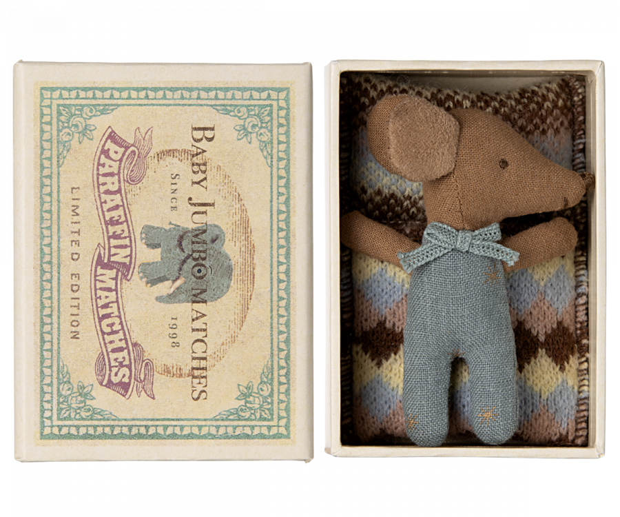 bebe souris sleepy / wakey dans sa boite blue- MAILEG 17-4001-00 5707304133100