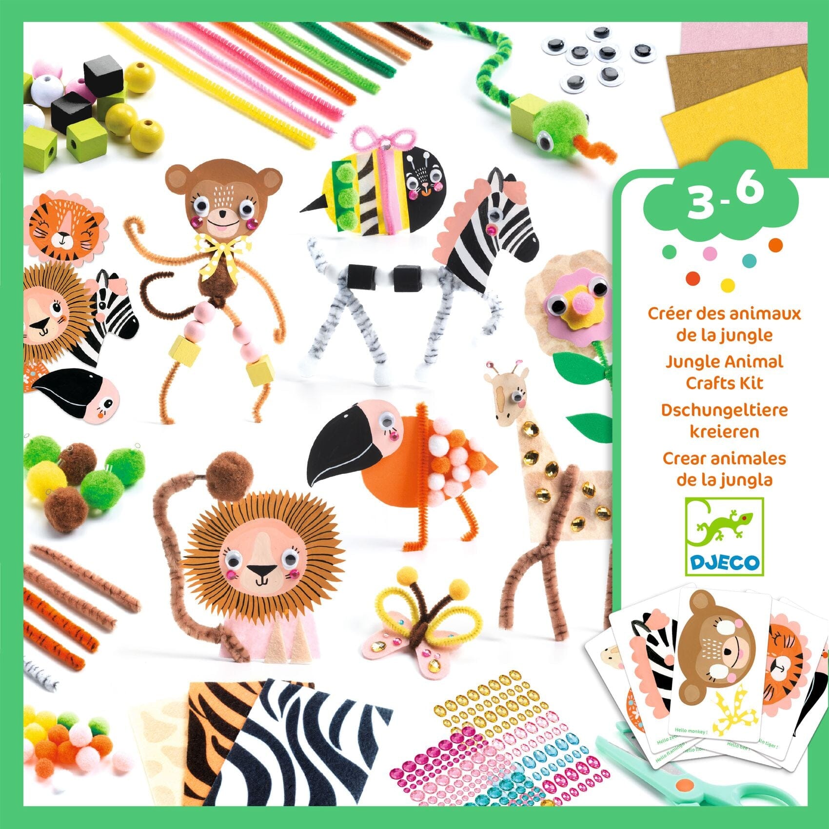 Boîte à créer Animaux de la jungle - DJECO DJ09016 3070900090163