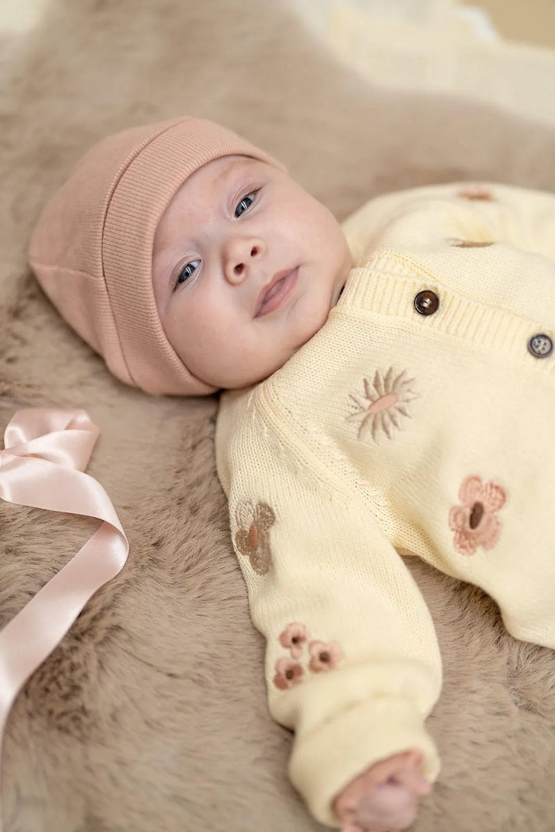 Bonnet bébé old pink d’A Tiny Story
