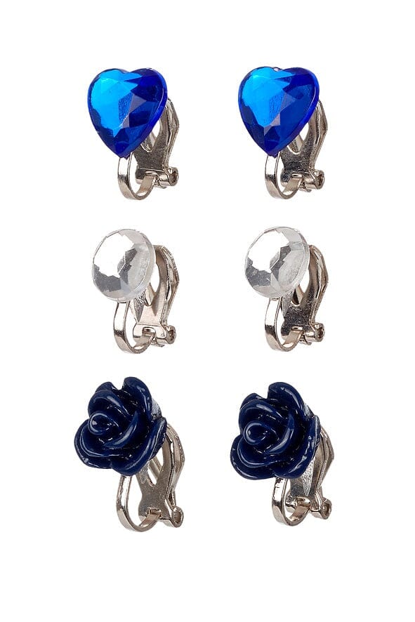 Boucles d’oreilles à clips Hila bleues – Souza