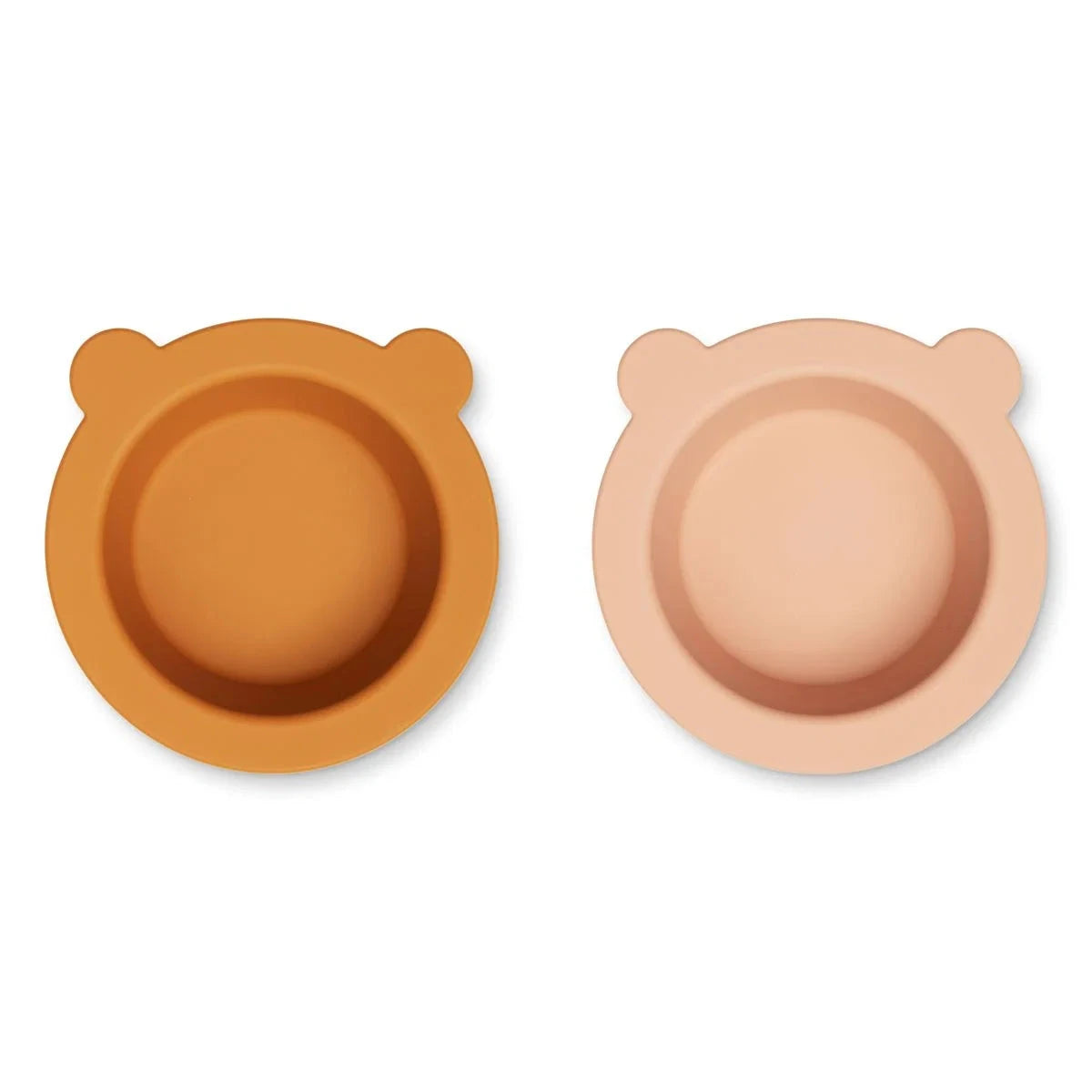 Bowl en Silicone 2 pack avec ventouse Peony Mustard/Tuscany rose- LIEWOOD 