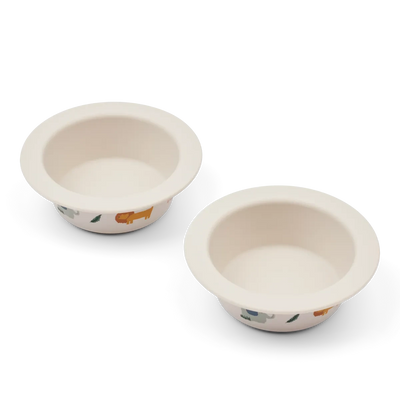 Bowl en Silicone 2 pack avec ventouse Peony Safari sandy mix - LIEWOOD LW19942 1111 5715493437282
