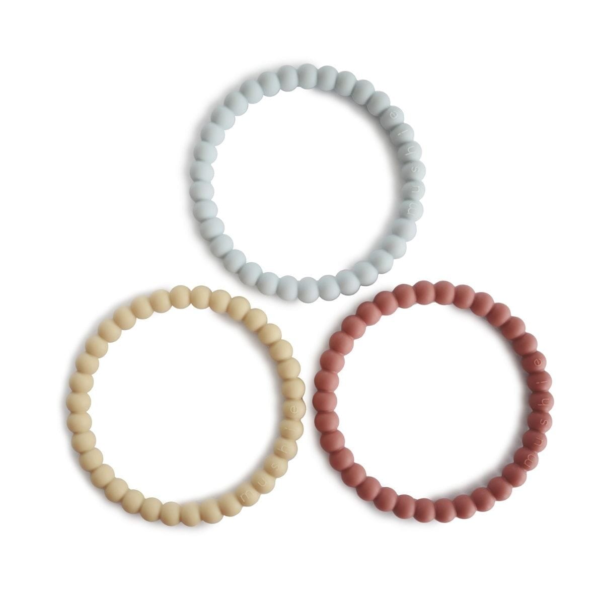 bracelet pearl en silicone mellow/ terracotta/ periw - mushie 70.013.25 810052462011