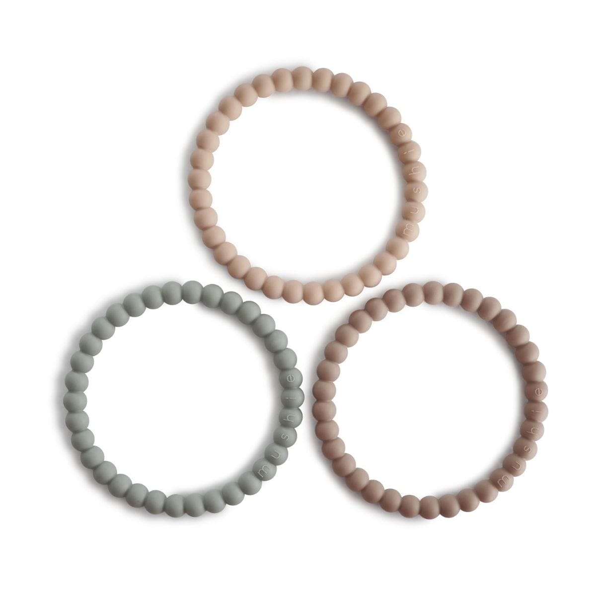 bracelet pearl en silicone sage/ tuscany/ dese - mushie 70.013.21 810052462042