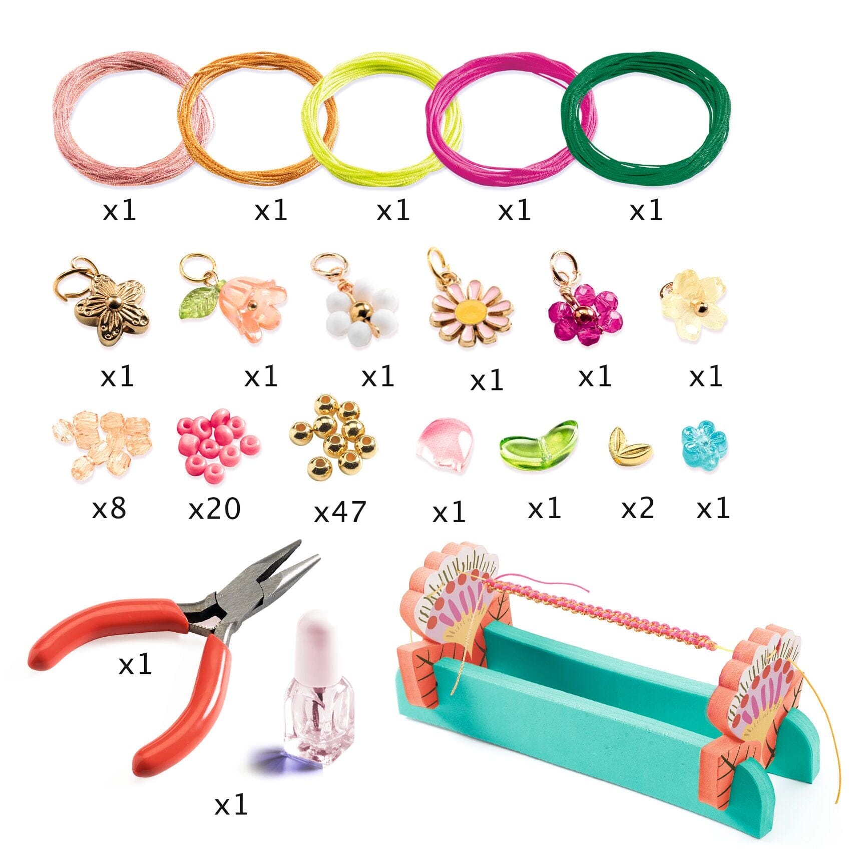 Bracelets macramé roses - DJECO