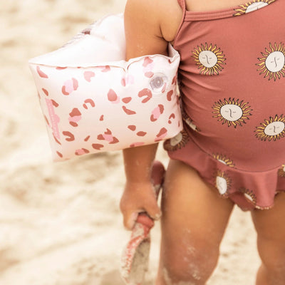 Brassards vieux rose Leopard - SWIM ESSENTIALS