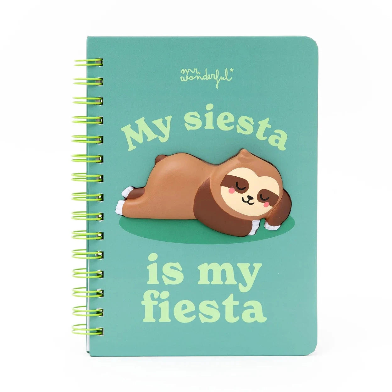 Cahier A5 3D squishy Paresseux My siesta is my fiesta - MR. WONDERFUL
