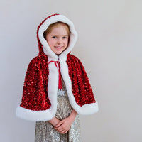 Cape de Noël Mme Claus paillettes - Mimi & Lula