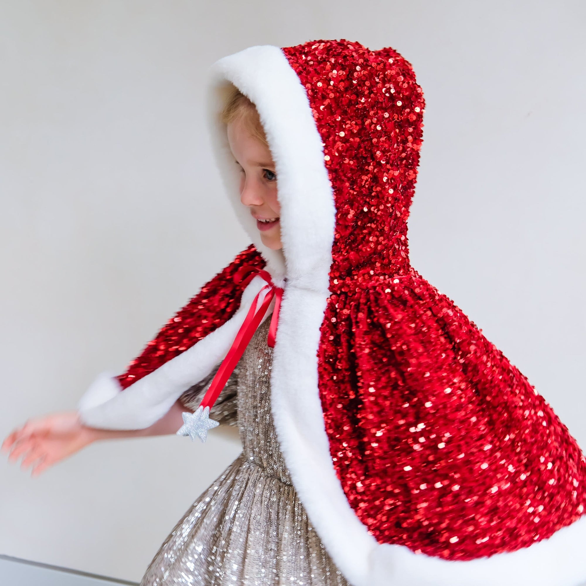 Cape de Noël Mme Claus paillettes - Mimi & Lula