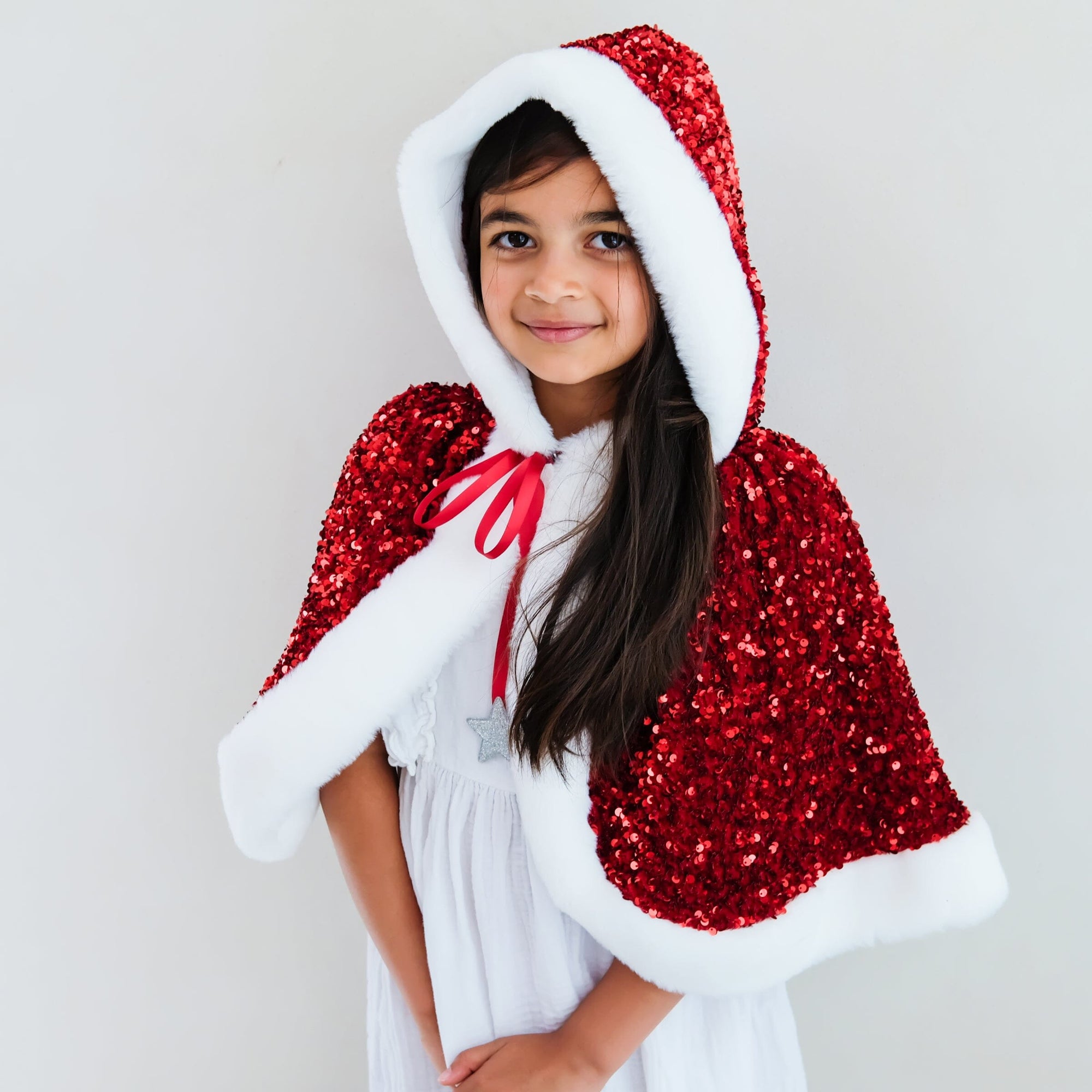 Cape de Noël Mme Claus paillettes - Mimi & Lula