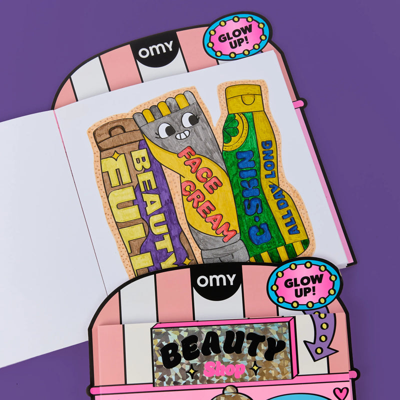 Carnet de coloriage Coloring Boutique Beauty Shop – Omy