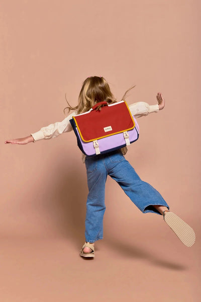 Cartable Léo Tricolore Terracotta - HINDBAG