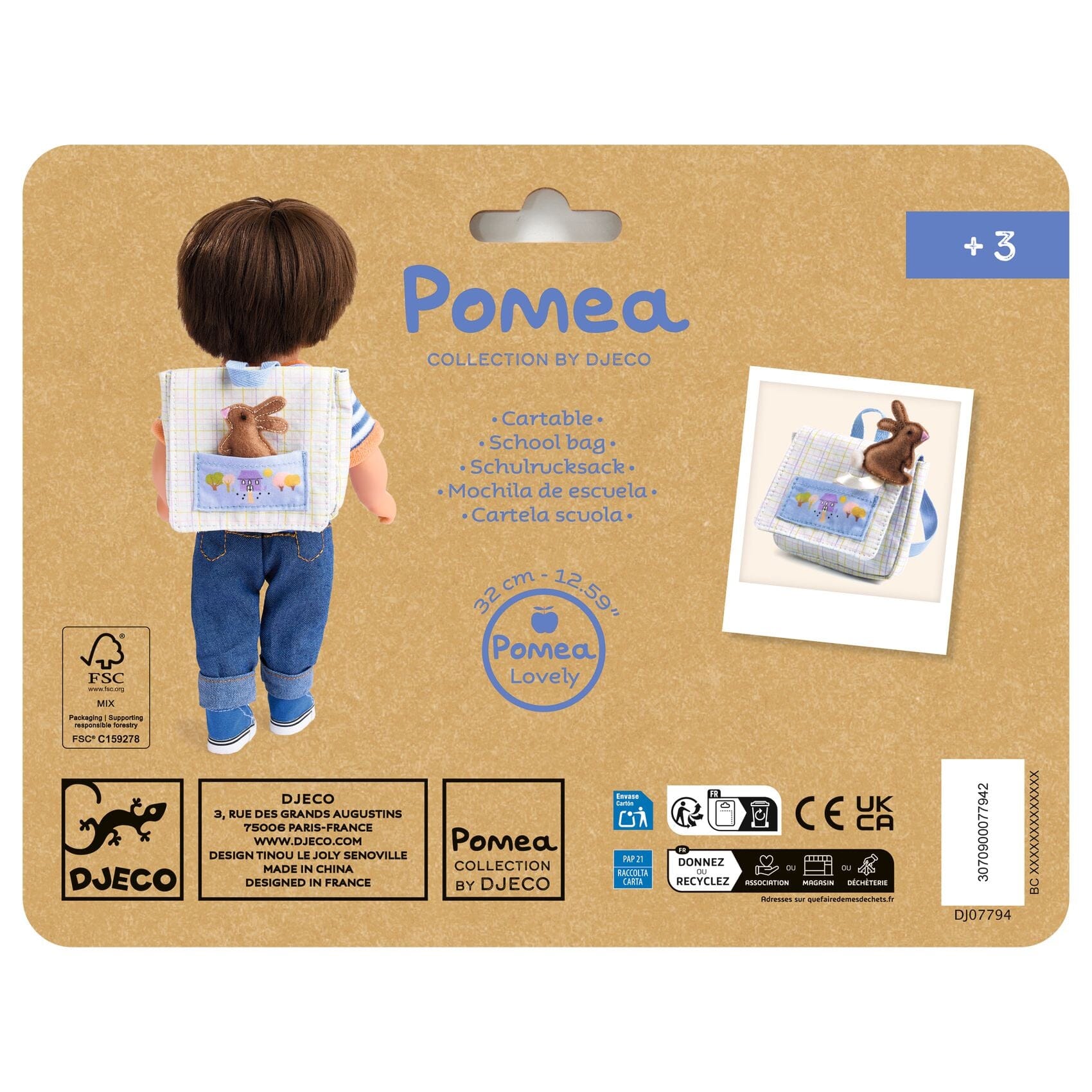 cartable pour poupée lovely - DJECO