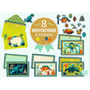 carte d'invitations CRIC CROC, DINO ROCK - DJECO DD03497 3070900034976