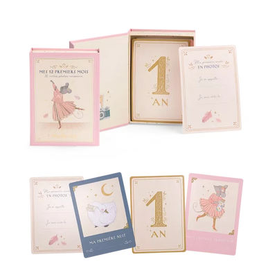 Cartes Mes 12 premiers mois la petite école de danse (30 cartes) - Moulin Roty
