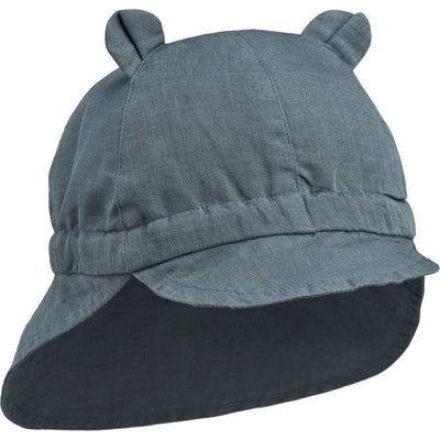 Chapeau de soleil en lin Gorm Wale blue - LIEWOOD lw17695 0-3 5715335247406