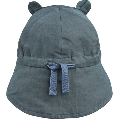 Chapeau de soleil en lin Gorm Wale blue - LIEWOOD lw17695 0-3 5715335247406