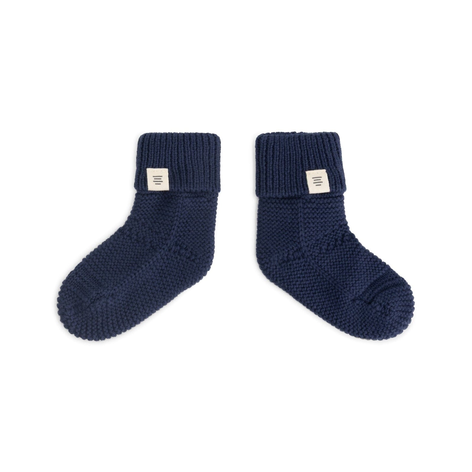 Chaussons bébé en maille bleu foncé – A Tiny Story