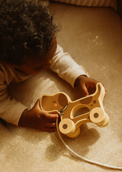 chien a tirer en bois poppy - Mrs. Ertha 1501 0658606270848