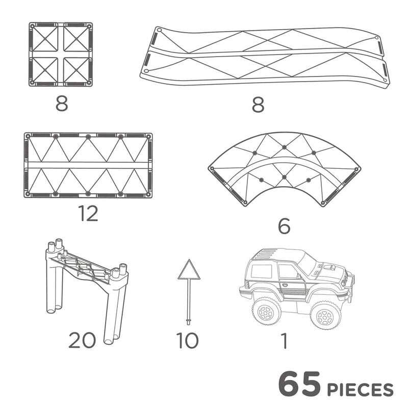 circuit voiture intense 65 pièces magnetique - cleverclixx CC-3011 6096125953998