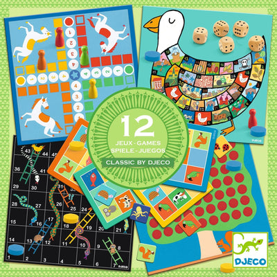 coffret 12 jeux de société classic box 4+ - DJECO DJ05218 3070900052185