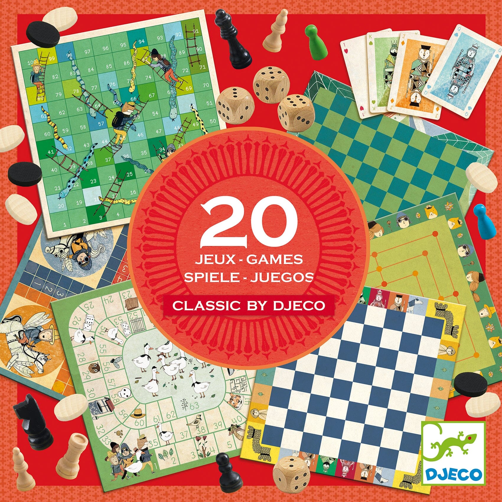coffret 20 jeux de société classic box 6+ - DJECO DJ05219 3070900052192