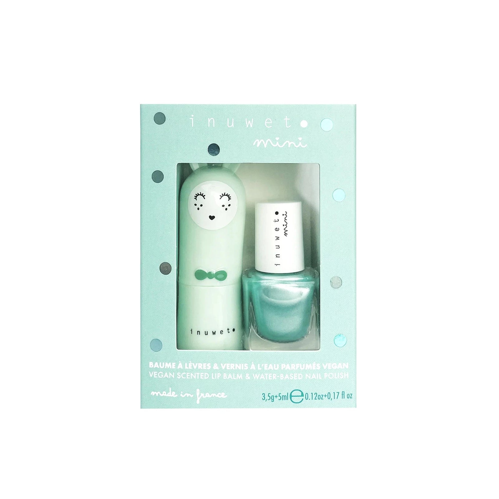 Coffret Aqua duo baume à lèvres et vernis à l'eau Pomme - INUWET 
