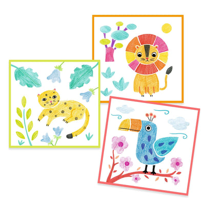 coffret creatif 3 pochoirs pour une image - Djeco DJ00028 3070900000285