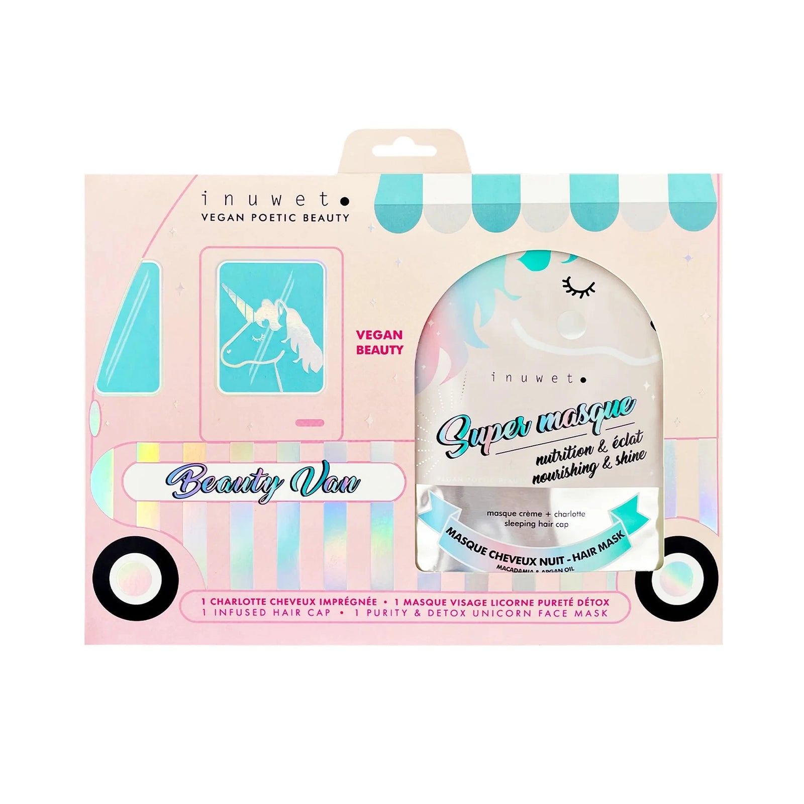 Coffret masque visage detox et masque cheveux hydratant - INUWET 