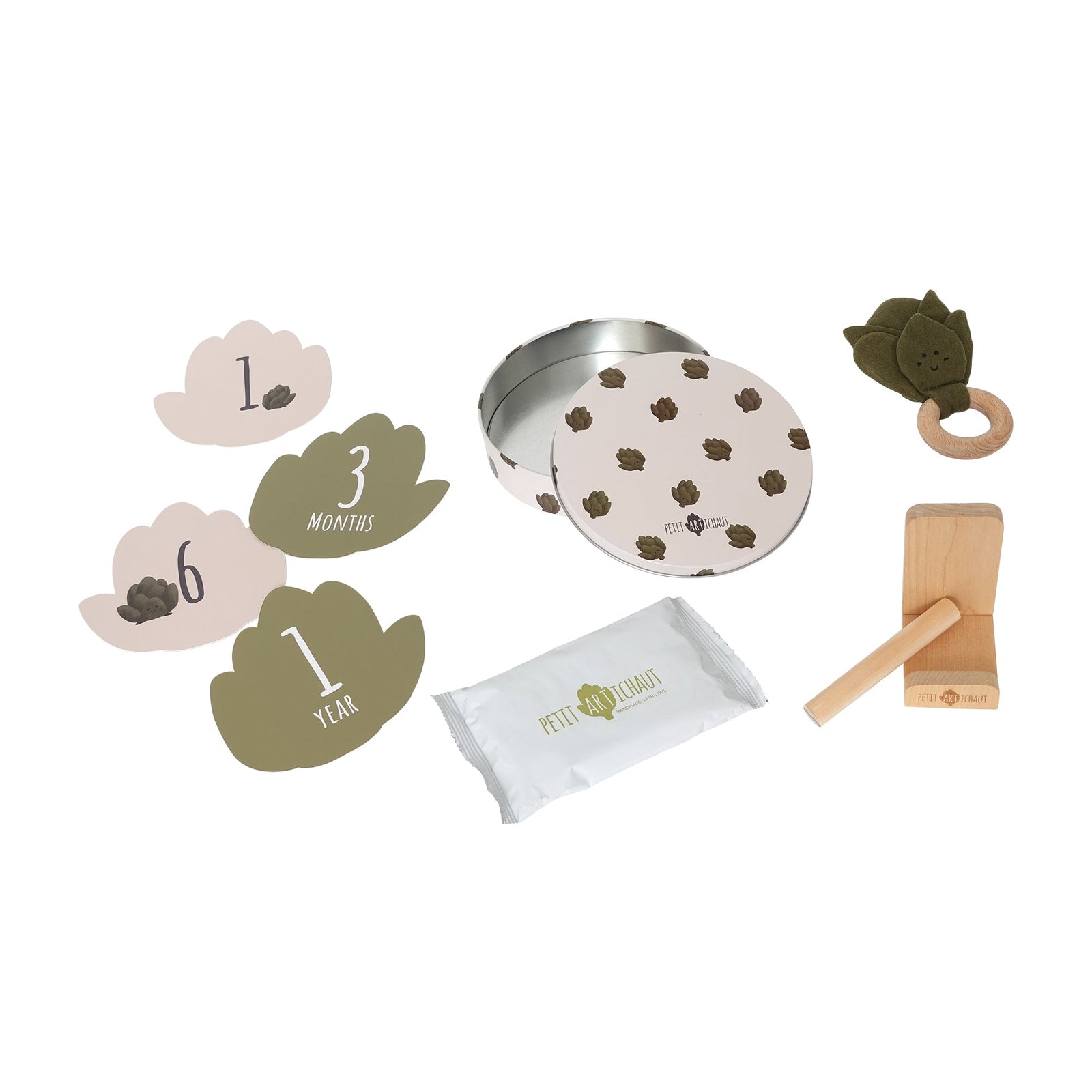Coffret naissance Artichaut avec Baby Box et hochet de Petit Artichaut