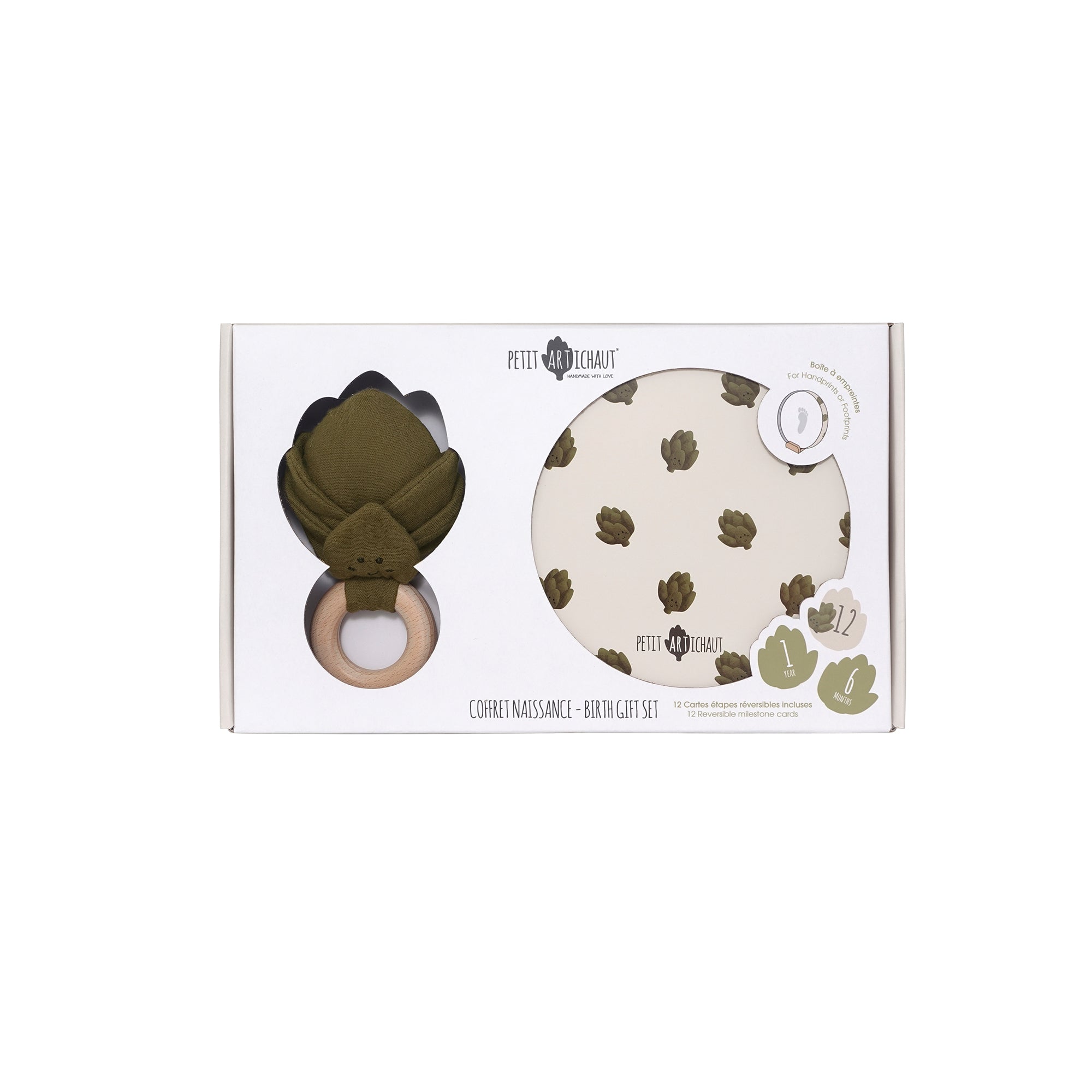 Coffret naissance Artichaut avec Baby Box et hochet de Petit Artichaut – vue 4