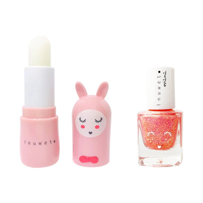Coffret Rose duo baume à lèvres et vernis à l'eau Fraise - inuwet VINDV05 3760217140308