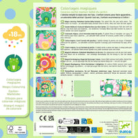 COLORIAGE MAGIQUE Coucou caché maman-bébé du jardin - DJECO