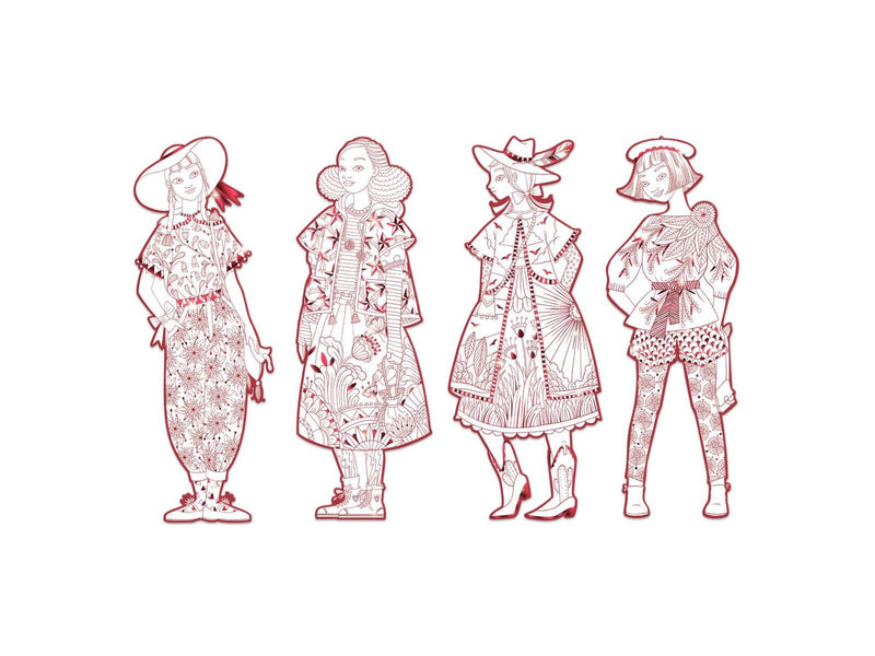 Coloriage mode fiodor et ses amies - Djeco DJ09544 3070900095441