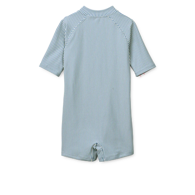 Combinaison de nage Max seersucker riverside/ crème de la crème- LIEWOOD lw17603 2660 68 5715493503529