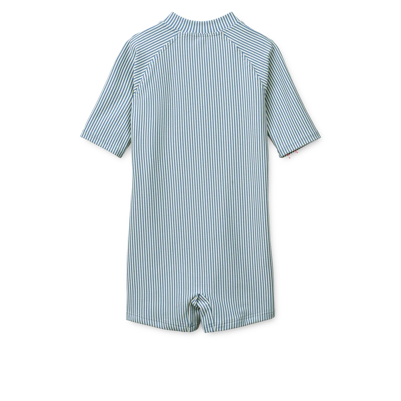 Combinaison de nage Max seersucker riverside/ crème de la crème- LIEWOOD lw17603 2660 68 5715493503529