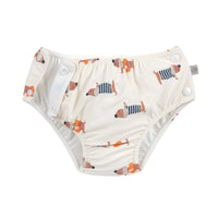 Couche de bain bébé Chien orange blanc - LASSIG