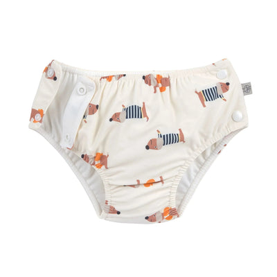 Couche de bain bébé Chien orange blanc - LASSIG