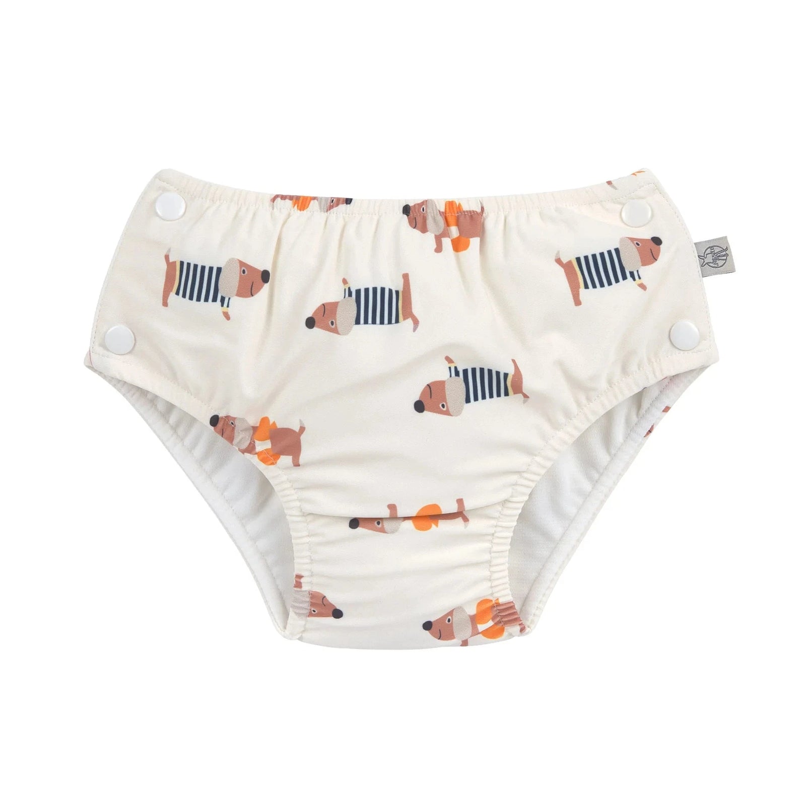 Couche de bain bébé Chien orange blanc - LASSIG 