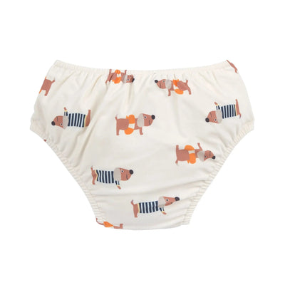 Couche de bain bébé Chien orange blanc - LASSIG