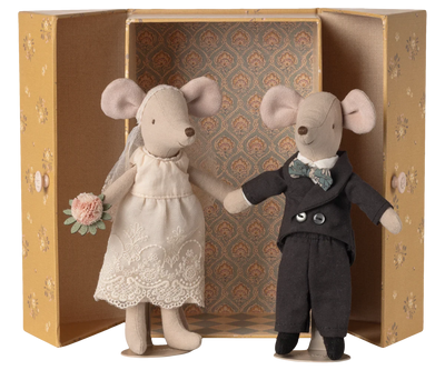Couple de mariés dans joli coffret Maman & Papa souris - MAILEG